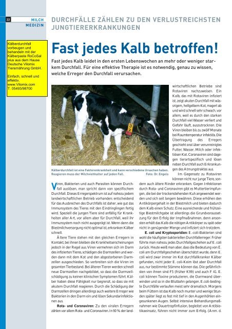 Fast jedes Kalb betroffen! - Deutsche Vilomix Tierernährung GmbH