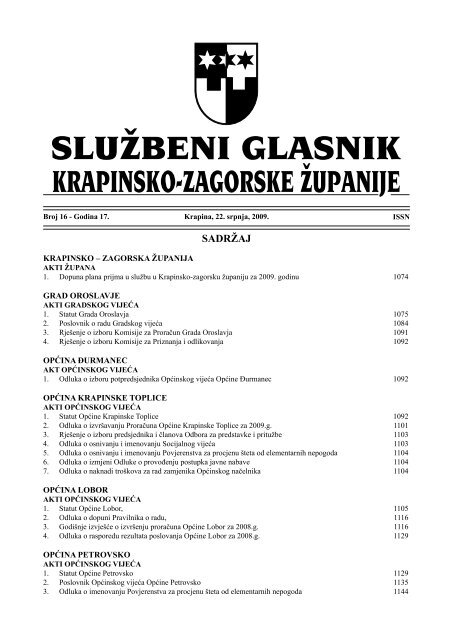 SADRÅ½AJ - Krapinsko-zagorska Å¾upanija