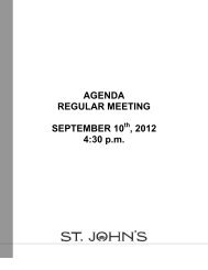 Council Agenda Monday, September 10, 2012 - City of St. John's