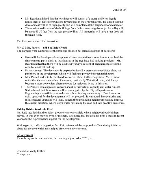 Council Agenda Monday, September 10, 2012 - City of St. John's