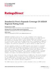 Standard & Poor's Expands Coverage Of ASEAN Regional Rating ...