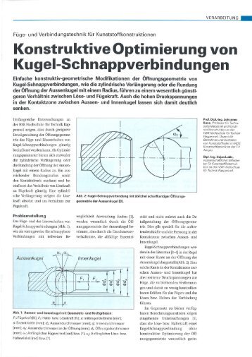 Konstruktive Optimierung von Kugel-Schnappverbindungen - IWK