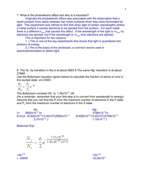 Chem 434 -Instrumental Analysis Hour Exam 1