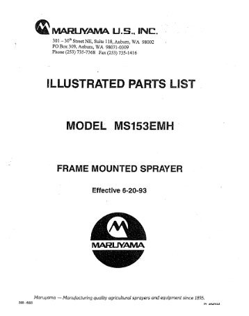 ELLUSTRATED PARTS MODEL MS153EMH - - Maruyama