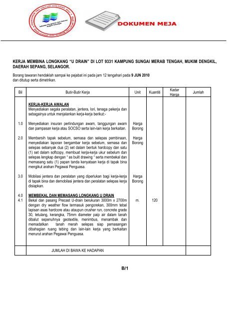 Fail Tender - Sistem Tender Dokumen dan Sebutharga - Selangor