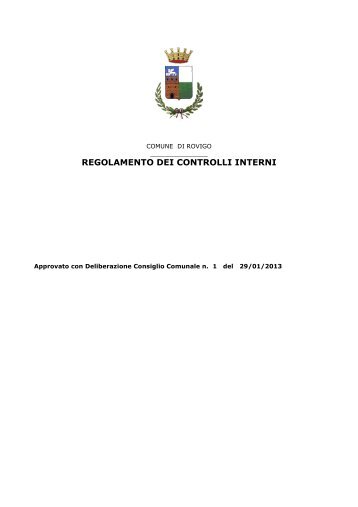 REGOLAMENTO DEI CONTROLLI INTERNI - Comune di Rovigo