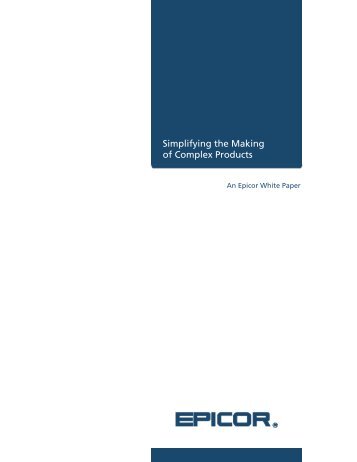Simplifying the Making of Complex Products - Control Design