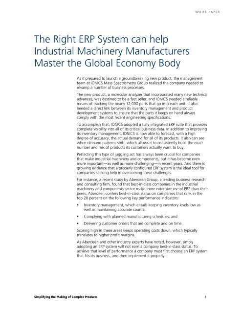 Simplifying the Making of Complex Products - Control Design