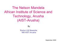 The Nelson Mandela African Institute of Science and Technology ...