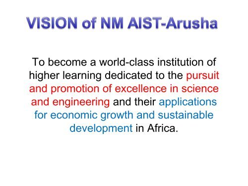 The Nelson Mandela African Institute of Science and Technology ...