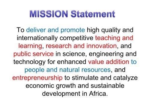 The Nelson Mandela African Institute of Science and Technology ...