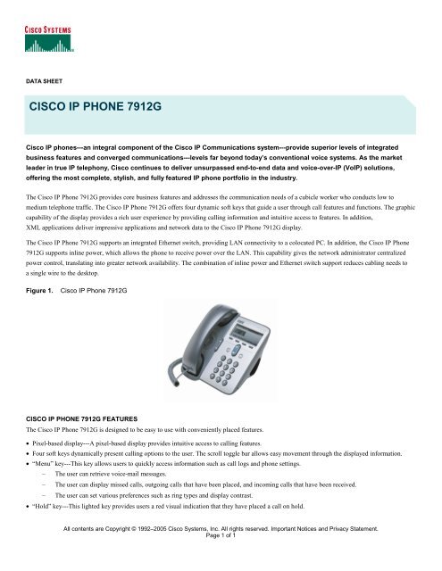 CISCO IP PHONE 7912G - CXtec