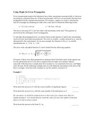 Using Maple for Error Propagation