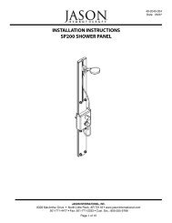 installation instructions sp200 shower panel - Jason International