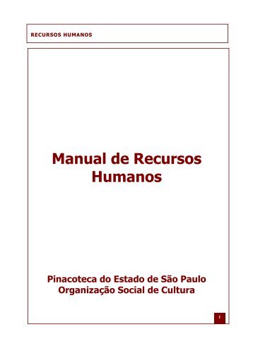 Manual de Recursos Humanos - Pinacoteca do Estado de São Paulo