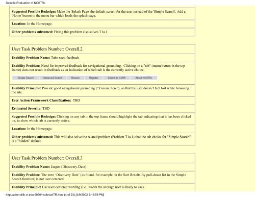 Sample Evaluation of NCSTRL - Computer Science Technical Reports