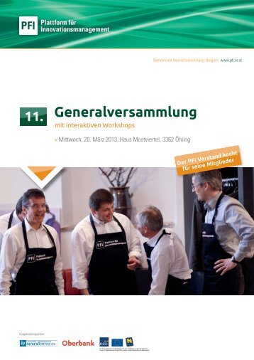 Generalversammlung - PFI Plattform fÃ¼r Innovationsmanagement