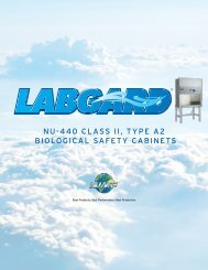 NU-440 CLASS II, TYPE A2 BIOLOGICAL SAFETY CABINETS