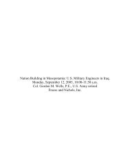 Nation Building in Mesopotamia: U.S. Military Engineers in Iraq ...