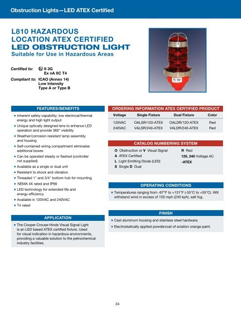 obstruction lighting (led, incandescent)