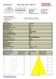 Specifications GX53 6.9W 510Lm 2700k 40° 0.55 + 5°C ... - Toshiba