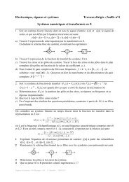 Electronique, signaux et systèmes Travaux dirigés : feuille n°4 ...