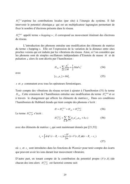 Annexe IV ModÃ¨le de Hubbard standard et Ã©tats cohÃ©rents - Toubkal