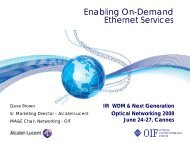 Enabling On-Demand Ethernet Services - OIF