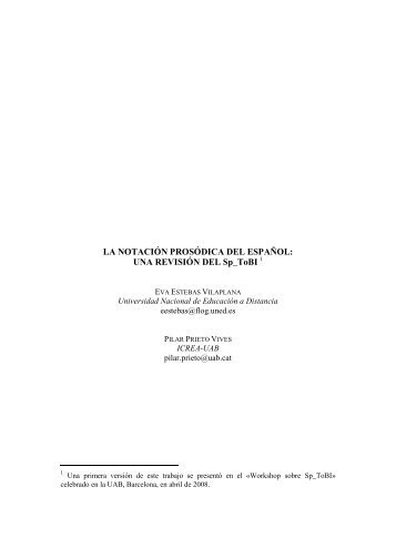 LA NOTACIÃN PROSÃDICA DEL ESPAÃOL: UNA ... - RACO