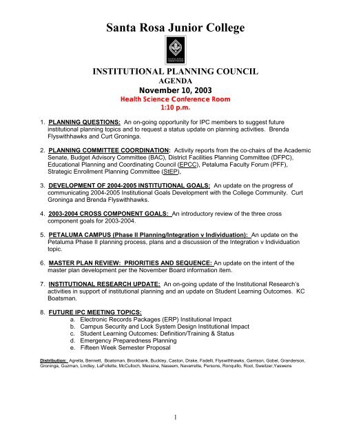 11-10-03 Agenda - Santa Rosa Junior College