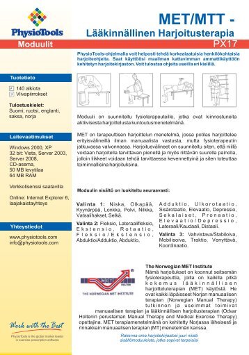 MET/MTT - - PhysioTools
