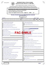 FAC-SIMILE - Nucleo di Valutazione - UniversitÃ  degli studi di Udine