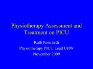 Physiotherapy Assessment and Treatment on PICU - Cardiff PICU