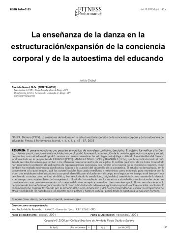 La enseÃ±anza de la danza en la estructuraciÃ³n/expansiÃ³n de la ...