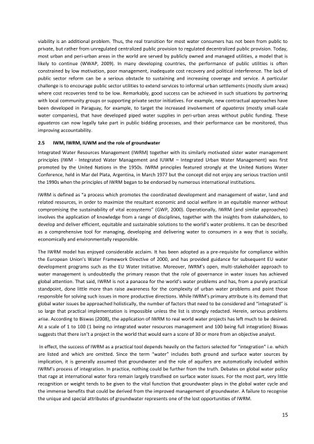 Thematic paper 3: Urban-rural tensions - Groundwater Governance