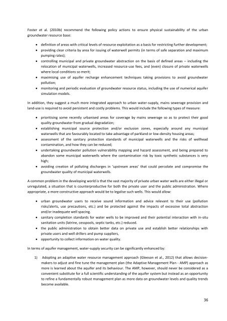 Thematic paper 3: Urban-rural tensions - Groundwater Governance