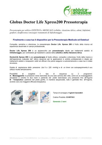 Globus Doctor Life Xpress200 Pressoterapia