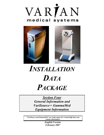 INSTALLATION DATA PACKAGE Section Four General ... - Varian