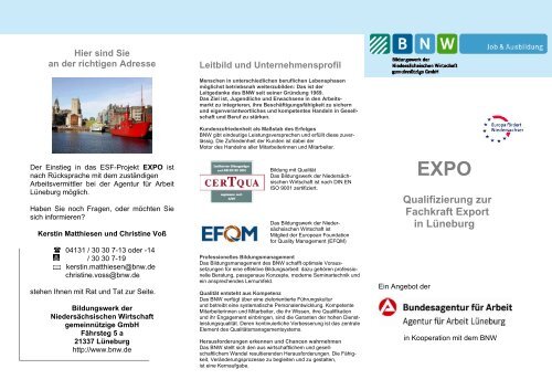 Qualifizierung zur Fachkraft Export in Lüneburg - Job & Ausbildung