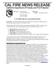 CAL FIRE Fills Key Leadership Positions