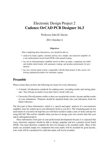 Cadence OrCAD PCB Designer - School of Engineering