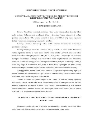 LIETUVOS RESPUBLIKOS FINANSŲ MINISTERIJA METINö ...