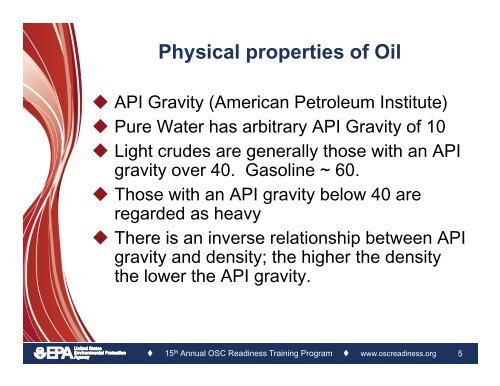 Physical and Chemical Properties of Oil