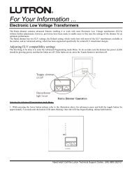 Lutron Rania LED/Low Voltage Program Setting - Mr RESISTOR