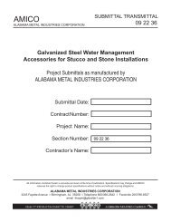 Galvanized Steel Water Management Accessories for ... - Amico-Lath