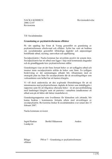 PM 7 - Effekter av psykiatrireformen - Nacka kommun