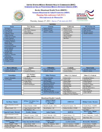 UNITED STATES-MEXICO BORDER HEALTH COMMISSION (BHC)