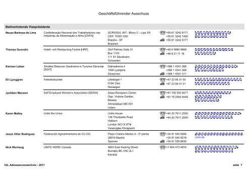 IUL Adressenverzeichnis - IUF