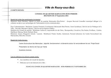 RELEVE DE DECISION - Site officiel de la ville de Rosny-sous-Bois
