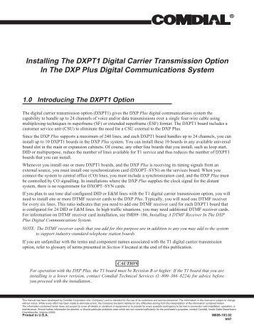 DXP Plus T-1.pdf - TierOne Telecommunications